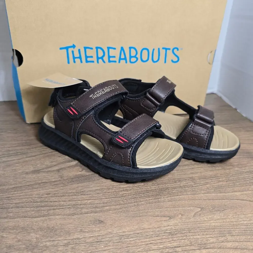 THEREABOUTS Boys Brown Adjustable Strap Sandals size 11 NWT